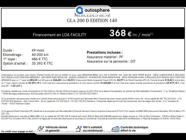 Démonstration Mercedes Gla à NIORT chez Groupe Autosphere Niort