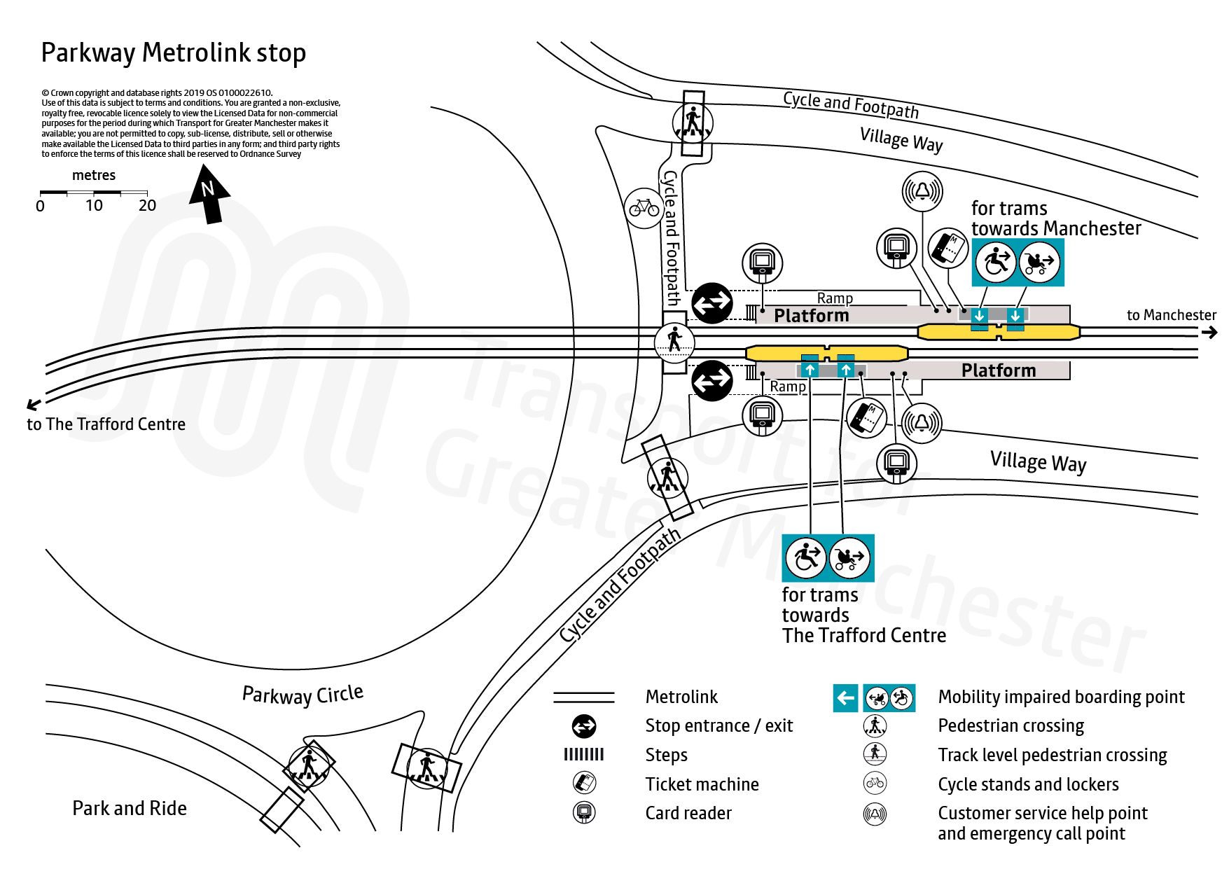 Stop map for Parkway tram stop