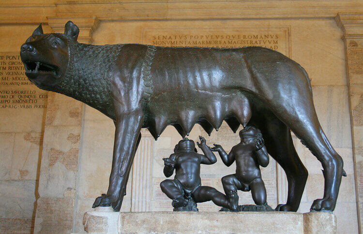 Romulus a Remus kojeni vlcici
