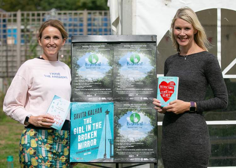 Clare Swatman and Tamsyn Murray at the Waterstones Tent