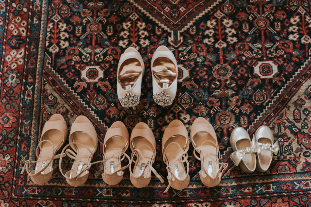 Bridal party shoes at Orla & Gavin's wedding at Cloughjordan House