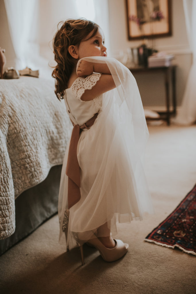 Flower girl at Orla & Gavin's wedding at Cloughjordan House