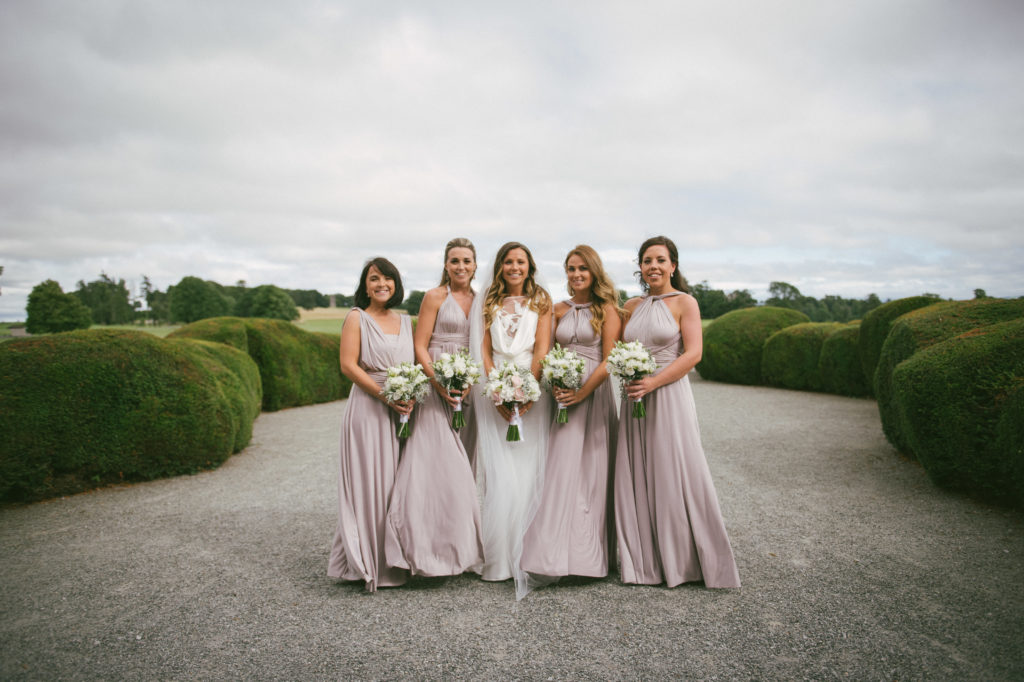 Ali and Ronan at Carton House. Bridesmaid and bride.