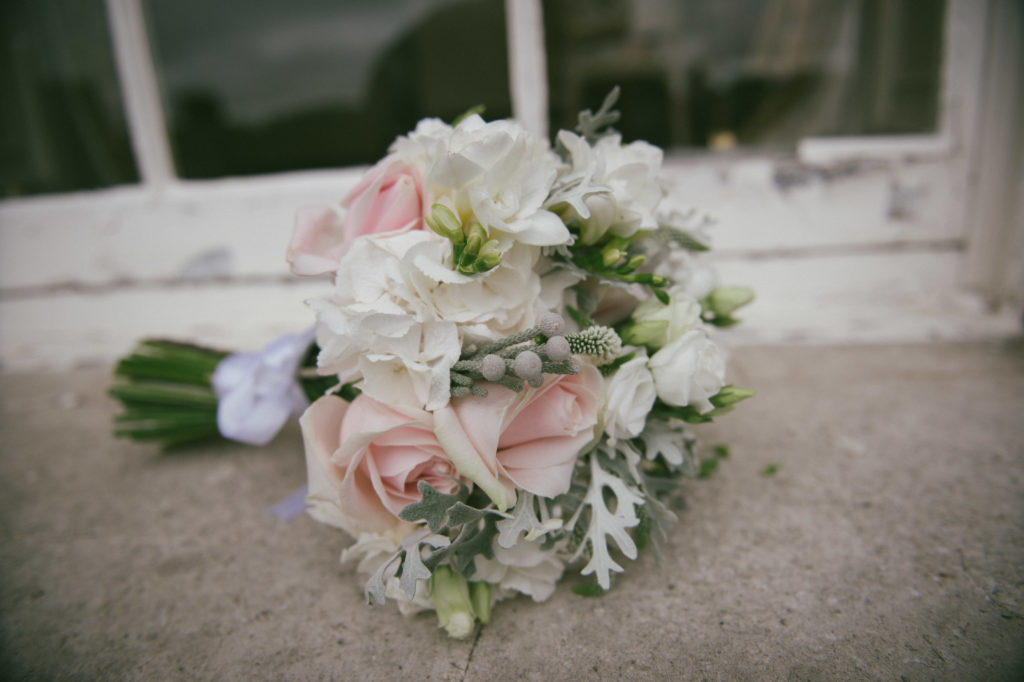 Ali and Ronan at Carton House. Bouquet. Pink and Green. Roses. Foliage