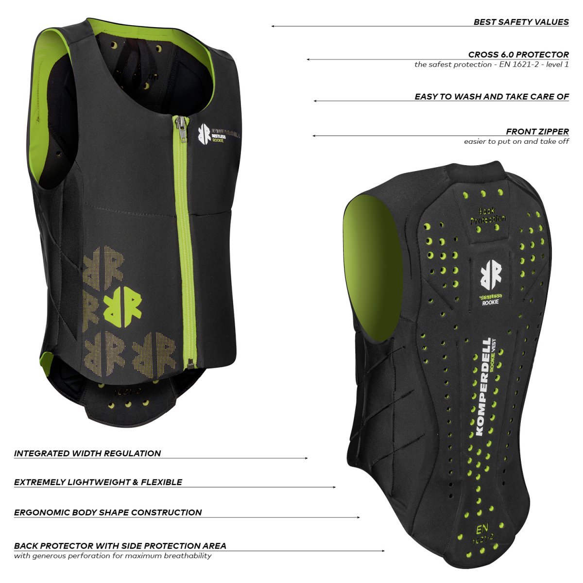 Ryggskydd, 116-152 cl, Komperdell Ballistic Junior bild 5