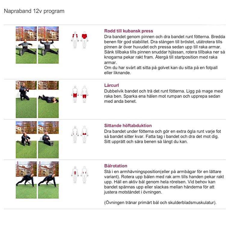 Naprabands 12-veckors träningsprogram — progressiv styrketräning med powerbands