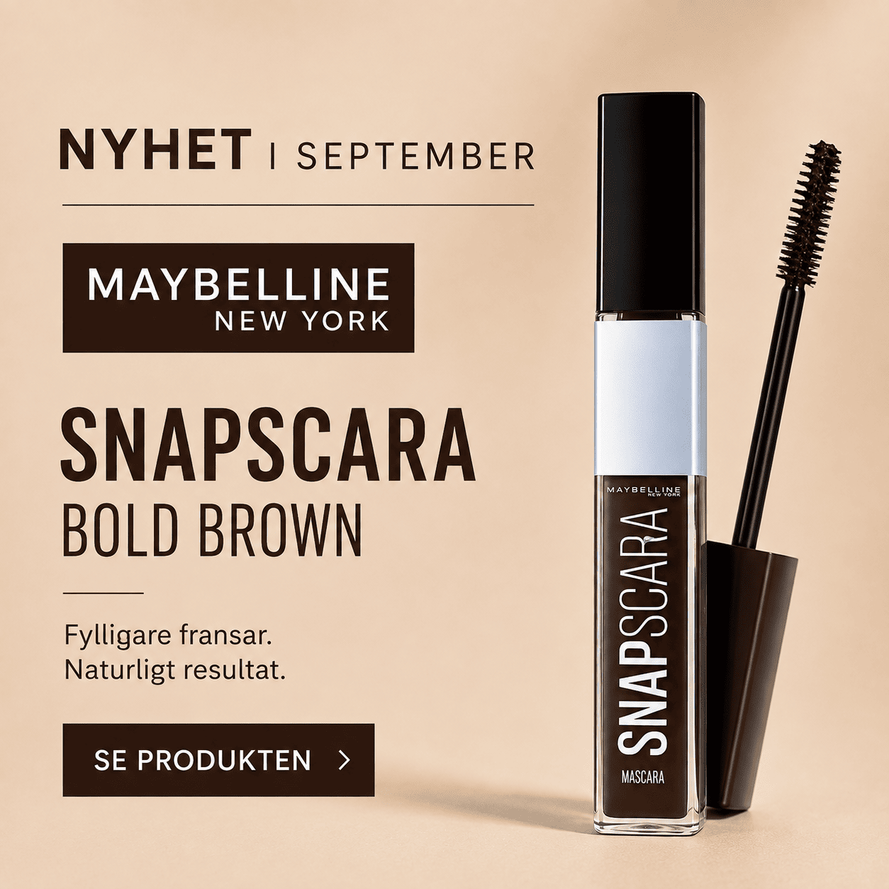 Nyhet i september - Maybelline Snapscara Bold Brown