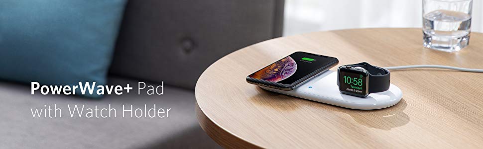 Anker PowerWave+ trådlös laddare för iPhone och Apple Watch QAnker PowerWave+ trådlös laddare för iPhone och Apple Watch