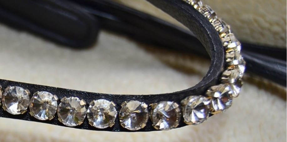 pannband med stora vita stenar på träns