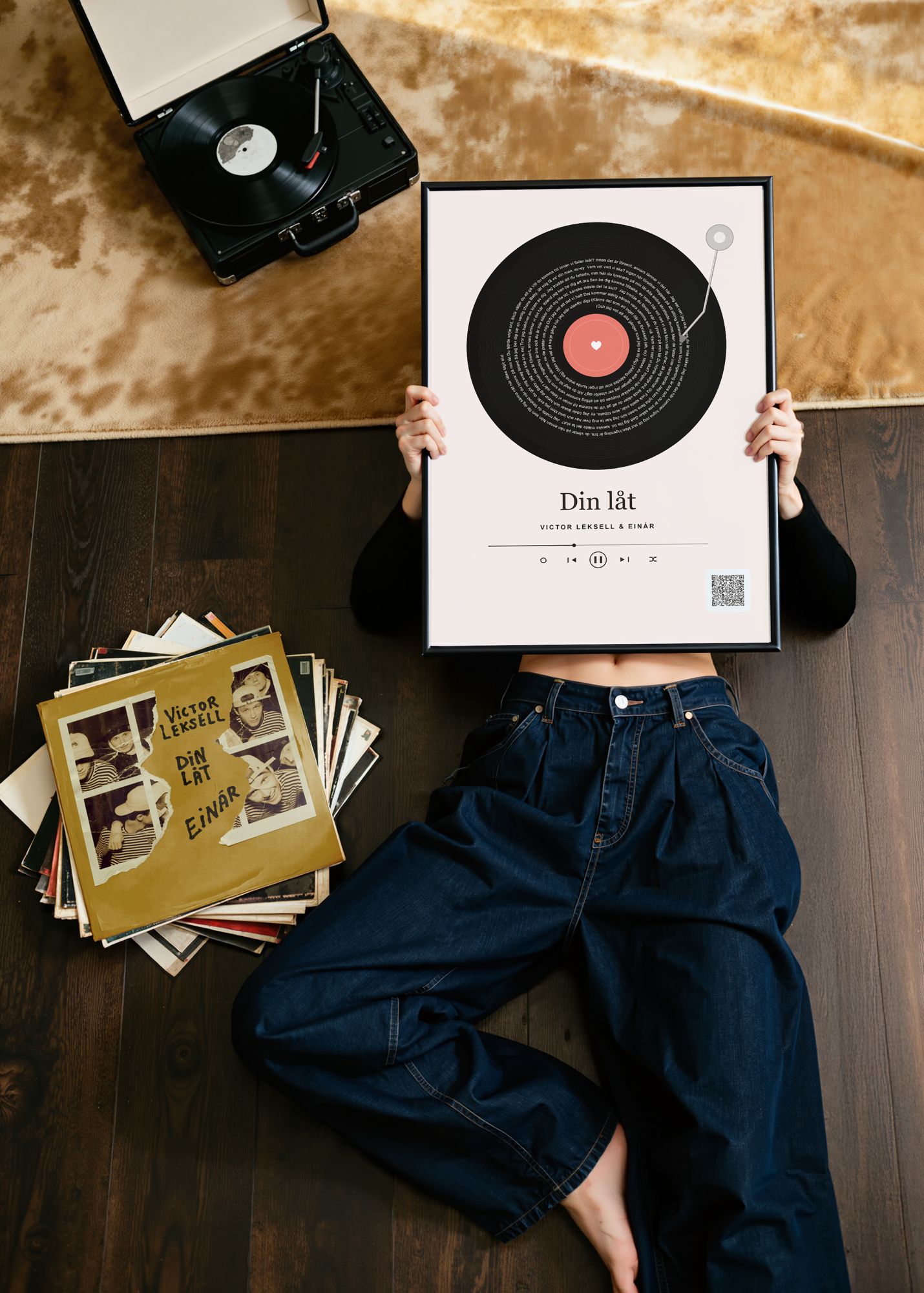 Personlig vinylposter med låttext – produktbild 2