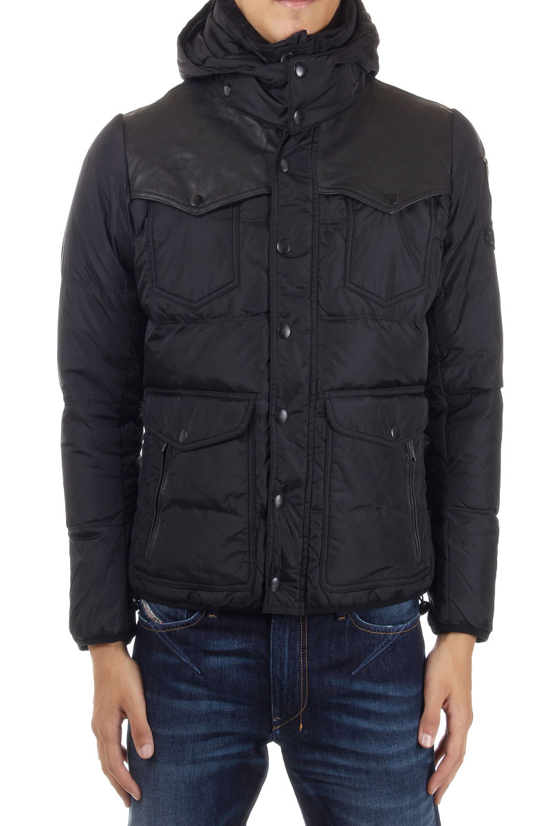 Diesel Men Leather Details "WEssienok" Down Jacket Glamood Outlet