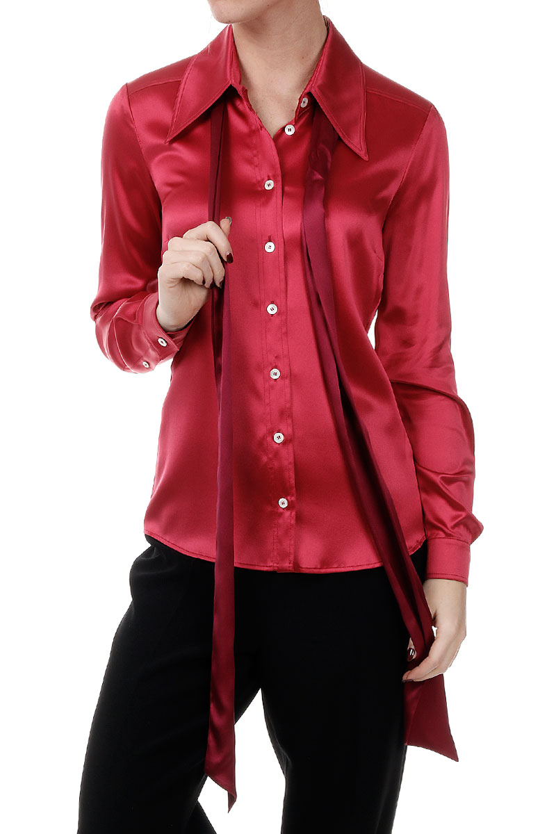 Gucci Women Silk blend satin blouse - Glamood Outlet