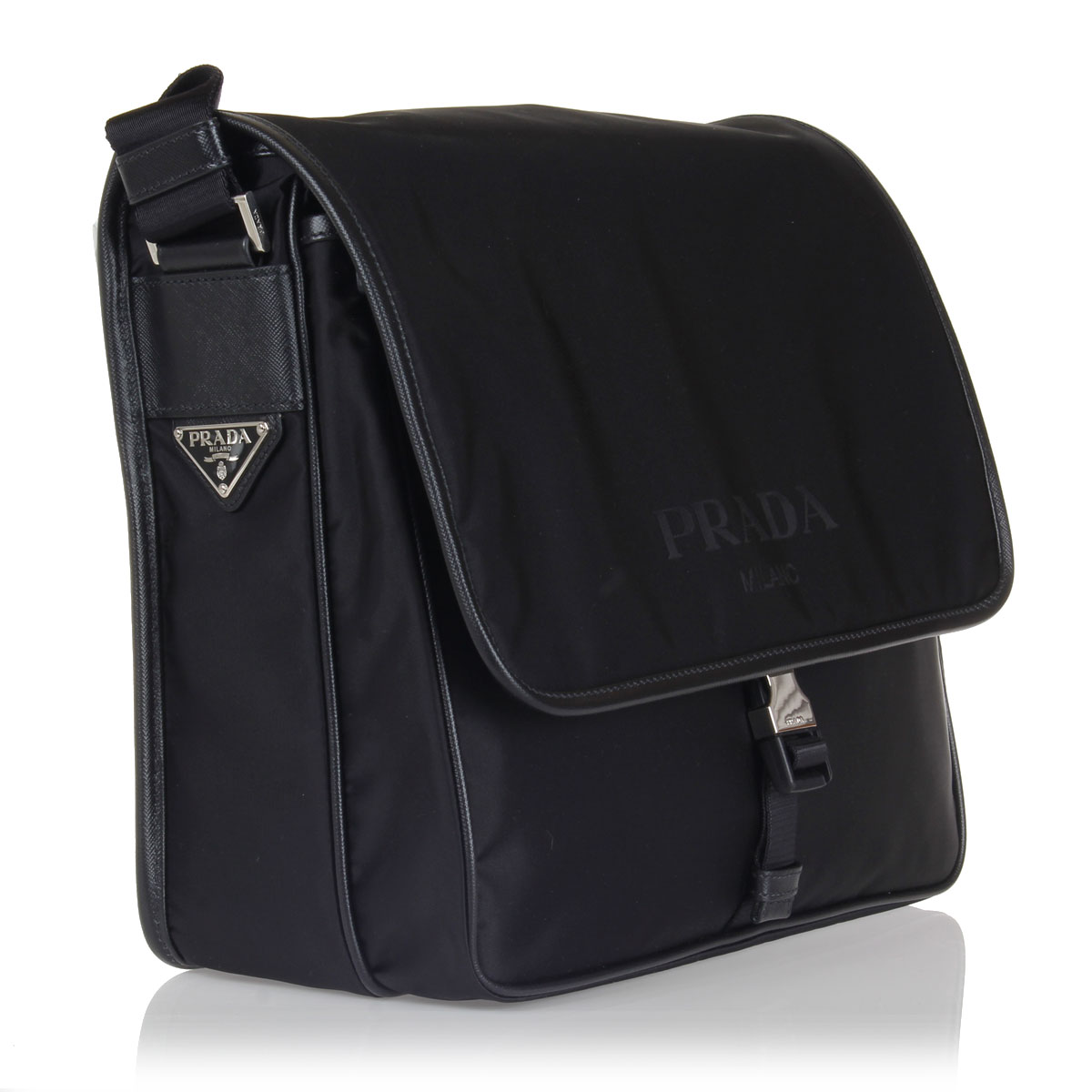 Prada Men Fabric messenger Bag with flap Glamood Outlet
