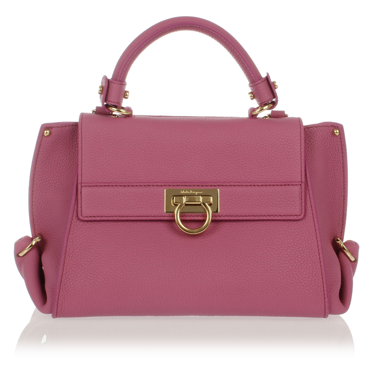 Salvatore Ferragamo Women SOFIA Leather Top Handle Handbag - Glamood Outlet