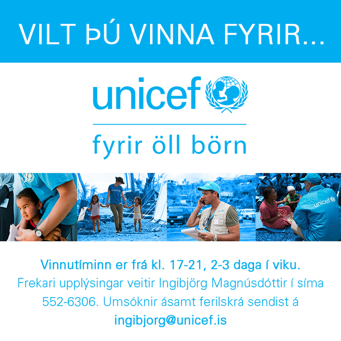 Hlutastarf hjá UNICEF á Íslandi