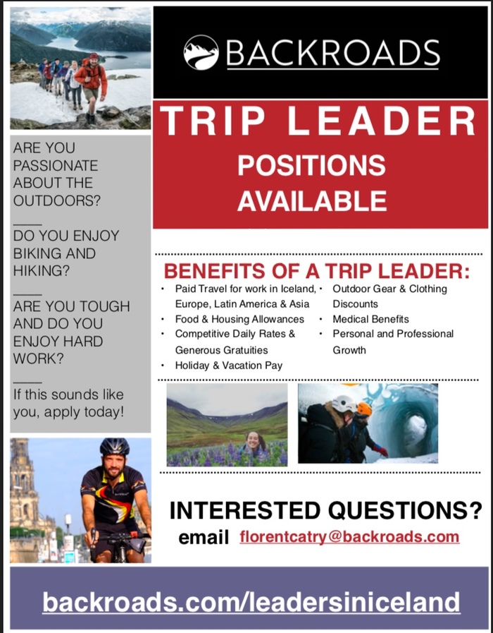 Backroads er að leita að leiðsögumönnum/Become a Leader at Backroads