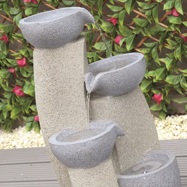 Four Tiered Pouring Water Feature LED 50.5cm Four Tiered Pouring Water Feature LED 50.5cm