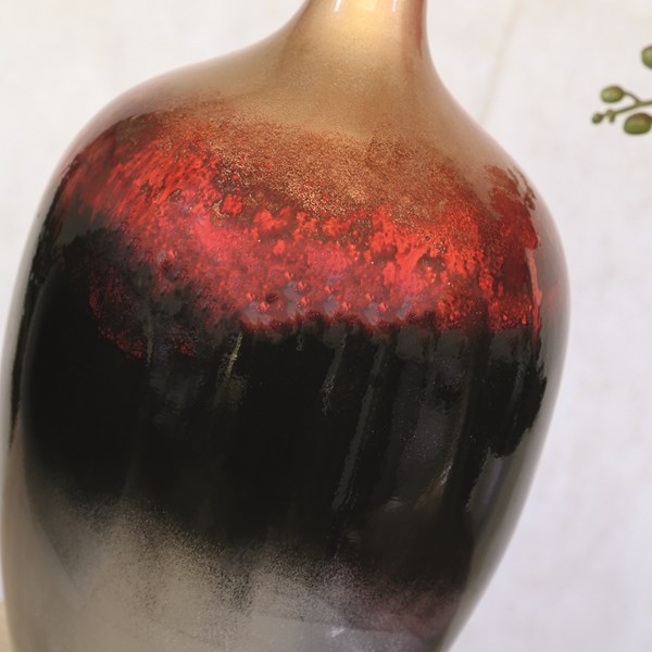 Multi Coloured Ombre Vase with Narrow Gold Neck 45cm Multi Coloured Ombre Vase with Narrow Gold Neck 45cm