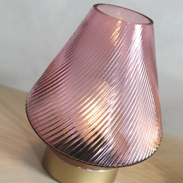 LED Swirl Lamp Purple 20cm