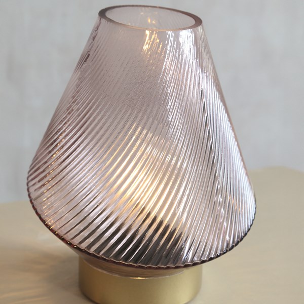 LED Swirl Lamp Pink 20cm
