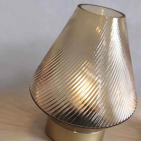 LED Swirl Lamp Amber 20cm