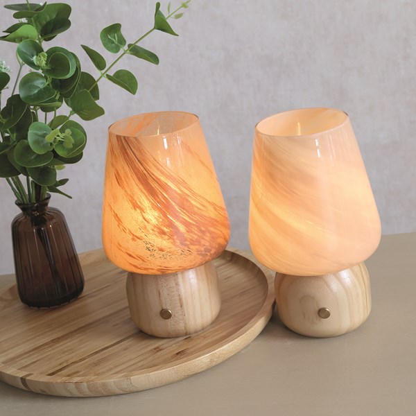 LED Swirl Lamp 20cm 2 Assorted