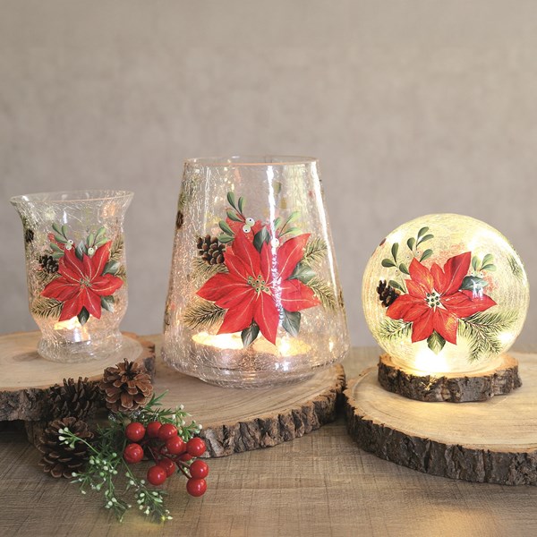 LED Ball Poinsettia 15cm LED Ball Poinsettia 15cm