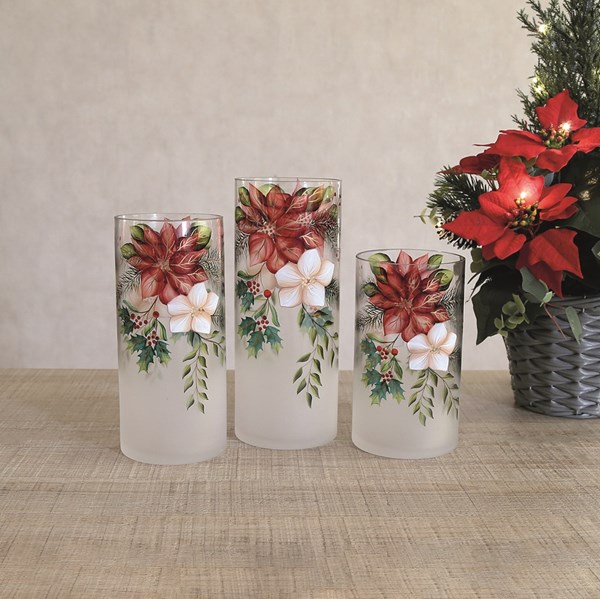 Poinsettia Candle Holder 22cm Poinsettia Candle Holder 22cm