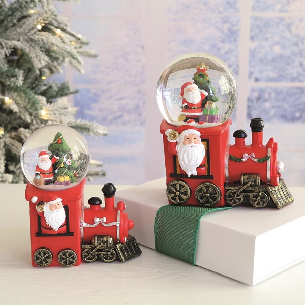 Santa Train Snow Globe 8cm Santa Train Snow Globe 8cm
