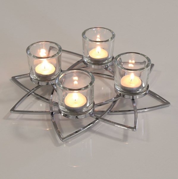 Star 4 Piece Tealight Holder 30.5cm Star 4 Piece Tealight Holder 30.5cm
