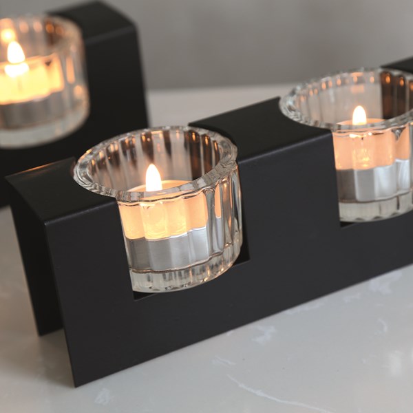 5pc Tealight Holder Black 40cm 5pc Tealight Holder Black 40cm