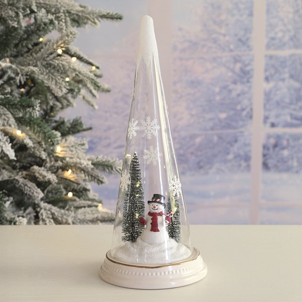 LED Snowman Glass Tree Decoration 28cm LED Snowman Glass Tree Decoration 28cm