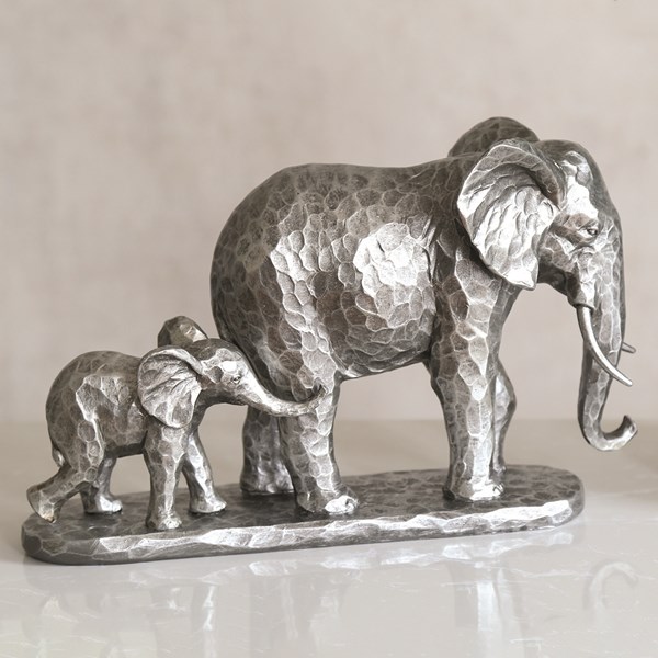 Elephant Family Silver 28x18cm