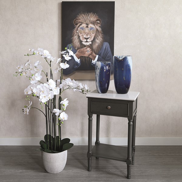 Marbled Top 1 Drawer Accent Table