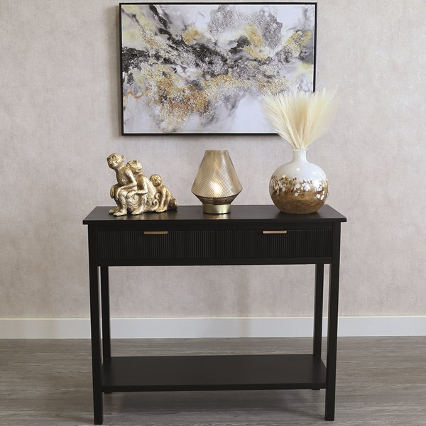 Black 2 Drawer Console Table