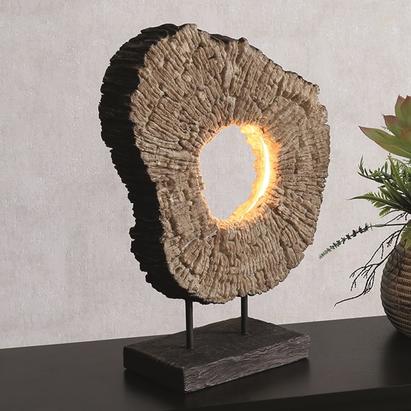 Wood Effect LED Lamp 45.5cm