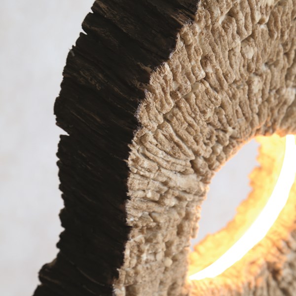 Wood Effect LED Lamp 45.5cm