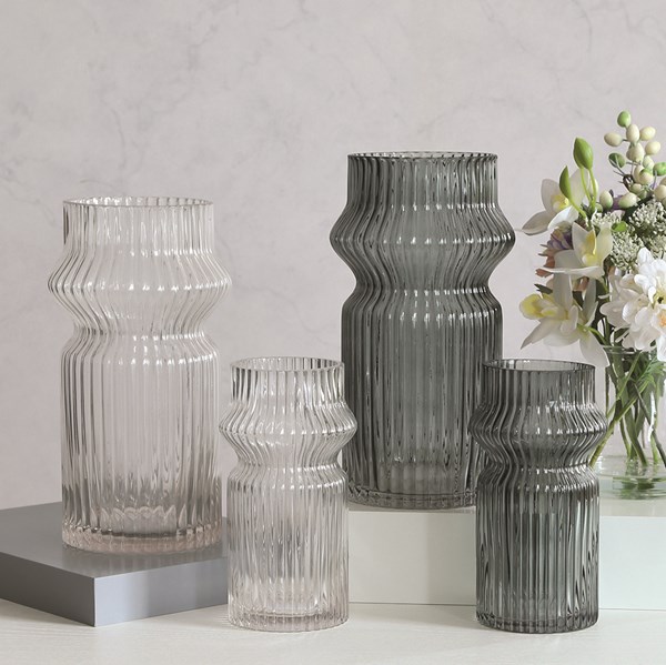 Grey Stripe Vase 29cm Grey Stripe Vase 29cm