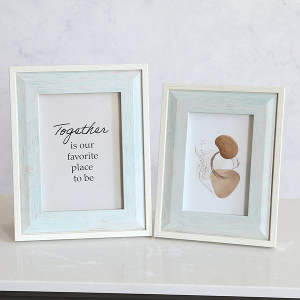 Beige & Blue Photo Frame 5x7