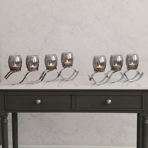 Wave 4 Tealight Holder 47x17cm Wave 4 Tealight Holder 47x17cm