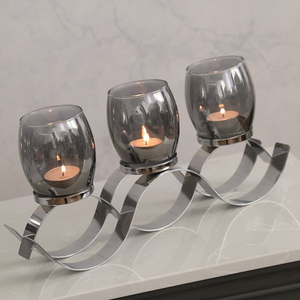 Wave 3 Tealight Holder 35x17cm Wave 3 Tealight Holder 35x17cm