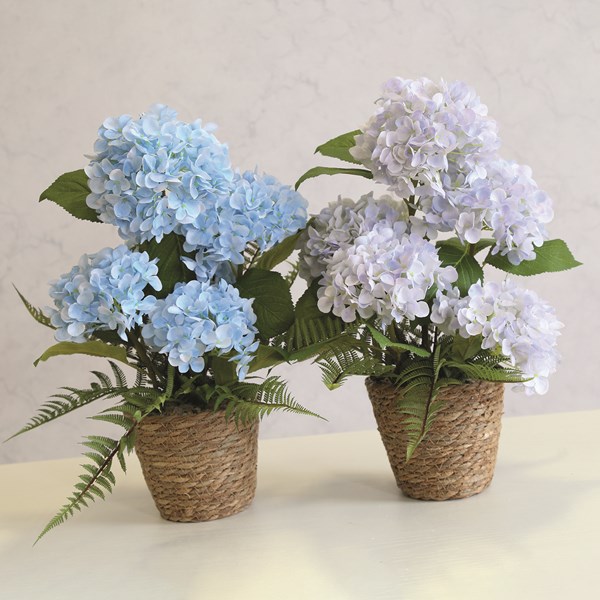 Blue Hydrangea Basket 50cm 2 Assorted