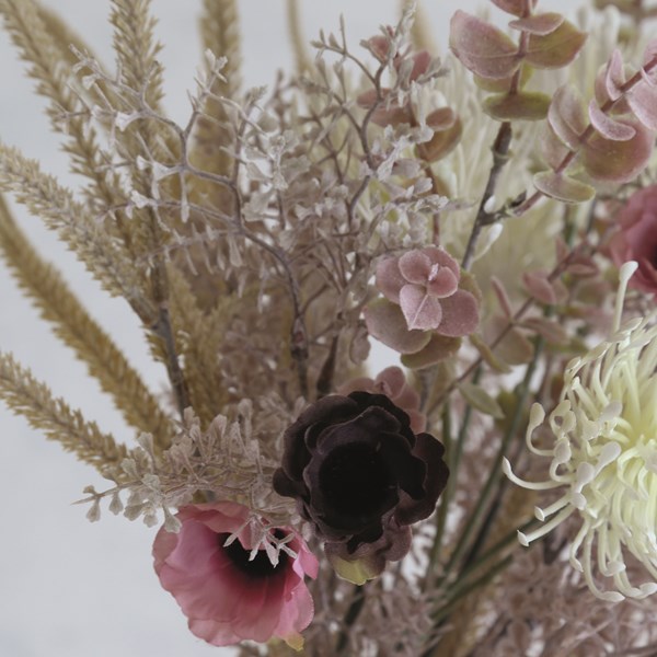 White and Pink Flower Arrangement in Textured Vase 51cm