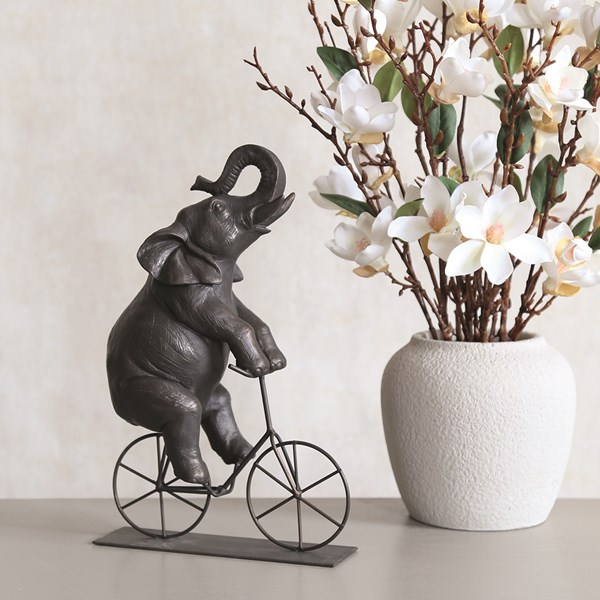 Elephant Riding a Bicycle Figurine 30.5cm Elephant Riding a Bicycle Figurine 30.5cm