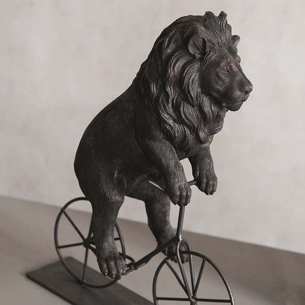 Lion Riding a Bicycle Figurine 27.5cm Lion Riding a Bicycle Figurine 27.5cm