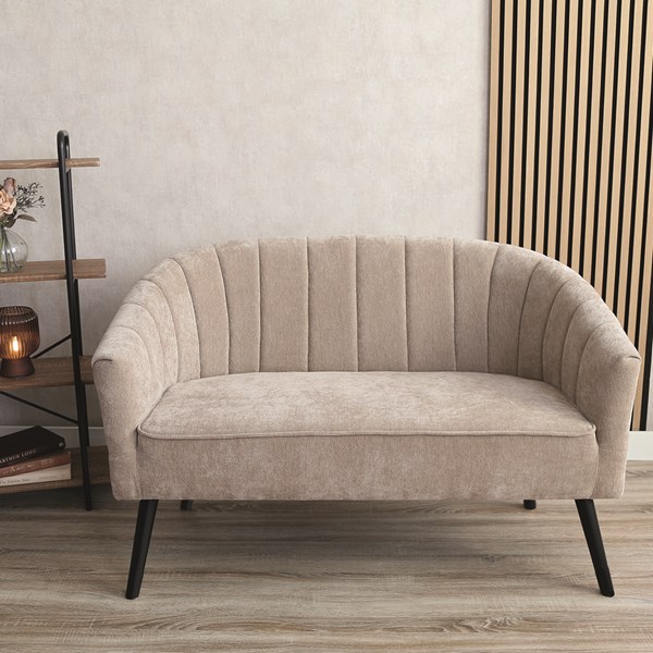 Chenille Sofa Champagne 129x80cm Chenille Sofa Champagne 129x80cm