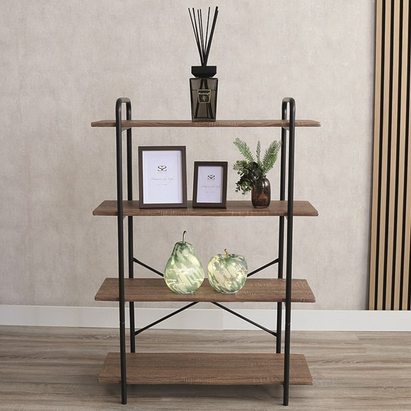 Dark Oak 4 Shelf Unit  80x112cm Dark Oak 4 Shelf Unit  80x112cm