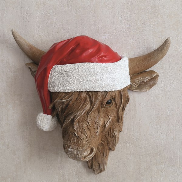 Christmas Highland Cow Wall Decoration 37cm Christmas Highland Cow Wall Decoration 37cm