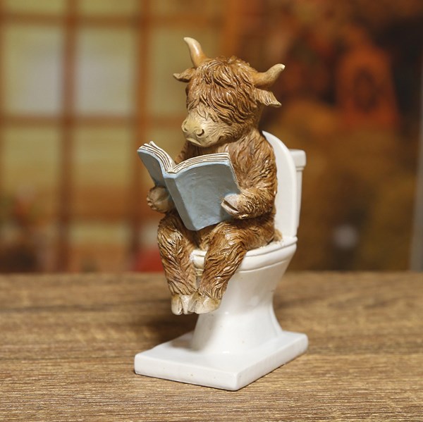 Highland Cow Bathroom Time15cm Highland Cow Bathroom Time15cm