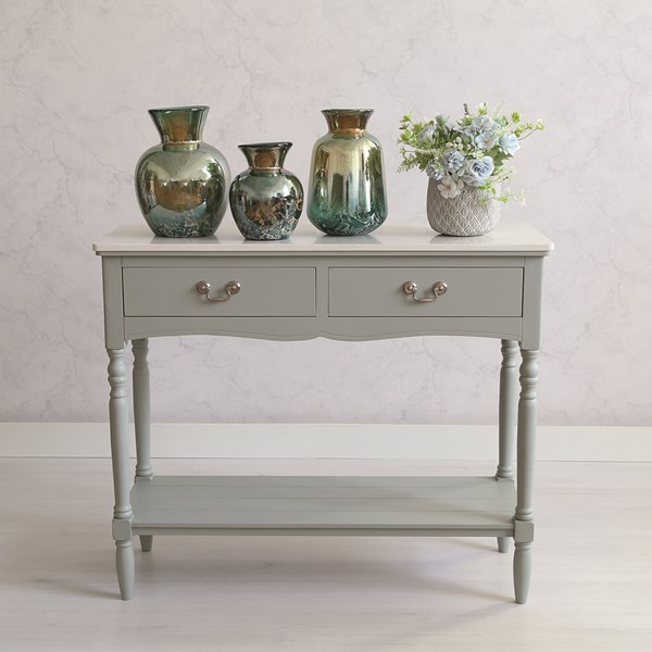 Aqua Grey 2 Drawer Console 90x75cm Aqua Grey 2 Drawer Console 90x75cm